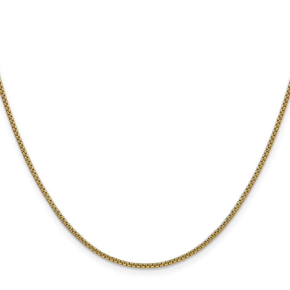 14K 30 inch 1.5mm Semi-Solid Round Box with Lobster Clasp Chain