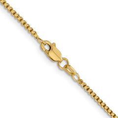 14K 28 inch 1.5mm Semi-Solid Round Box with Lobster Clasp Chain