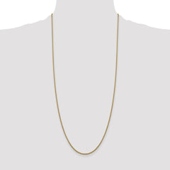 14K 30 inch 1.5mm Semi-Solid Round Box with Lobster Clasp Chain