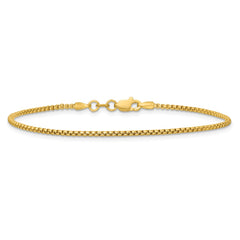 14K 7 inch 1.5mm Semi-Solid Round Box with Lobster Clasp Bracelet