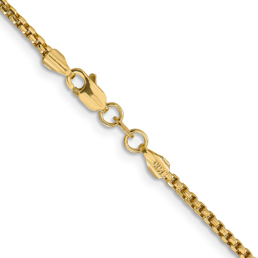 14K 30 inch 1.75mm Semi-Solid Round Box with Lobster Clasp Chain