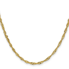 14K 20 inch 2.75mm Lightweight Singapore with Lobster Clasp Chain