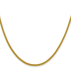 14K 20 inch 2.2mm Semi-Solid Franco with Lobster Clasp Chain