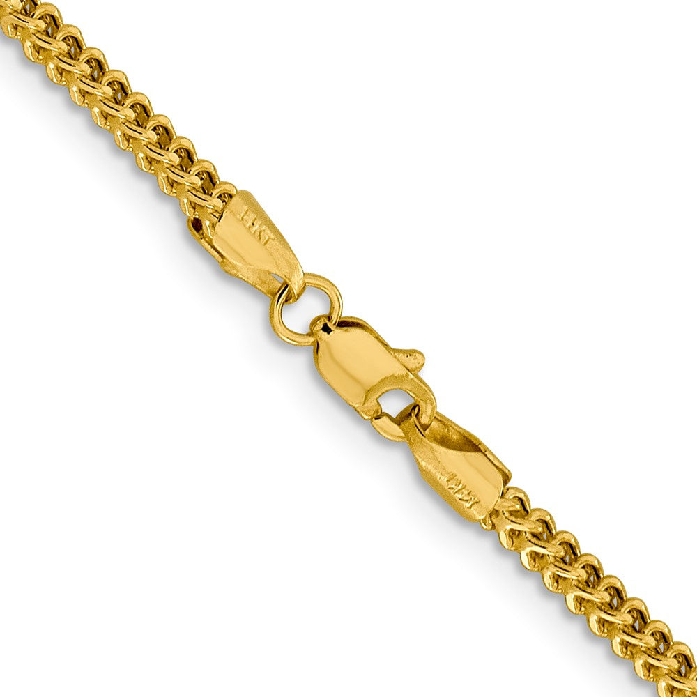 14K 24 inch 2.2mm Semi-Solid Franco with Lobster Clasp Chain