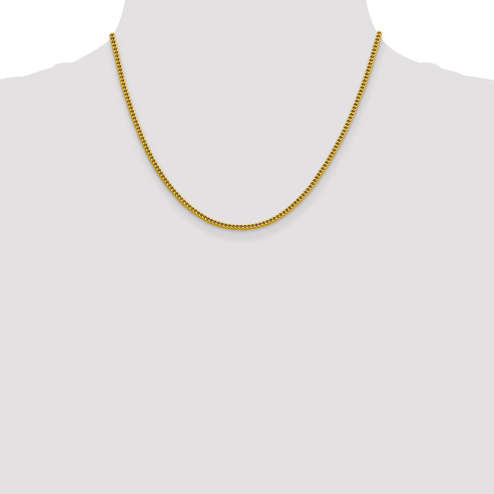 14K 18 inch 2.2mm Semi-Solid Franco with Lobster Clasp Chain