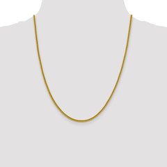 14K 22 inch 2.2mm Semi-Solid Franco with Lobster Clasp Chain