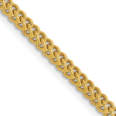 14K 26 inch 2.2mm Semi-Solid Franco with Lobster Clasp Chain