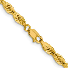 14K 22 inch 4.25mm Semi Solid Rope with Lobster Clasp Chain