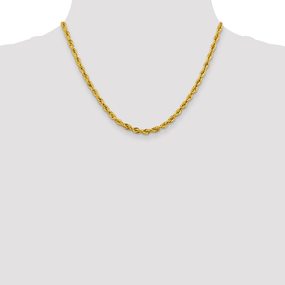 14K 18 inch 4.25mm Semi Solid Rope with Lobster Clasp Chain