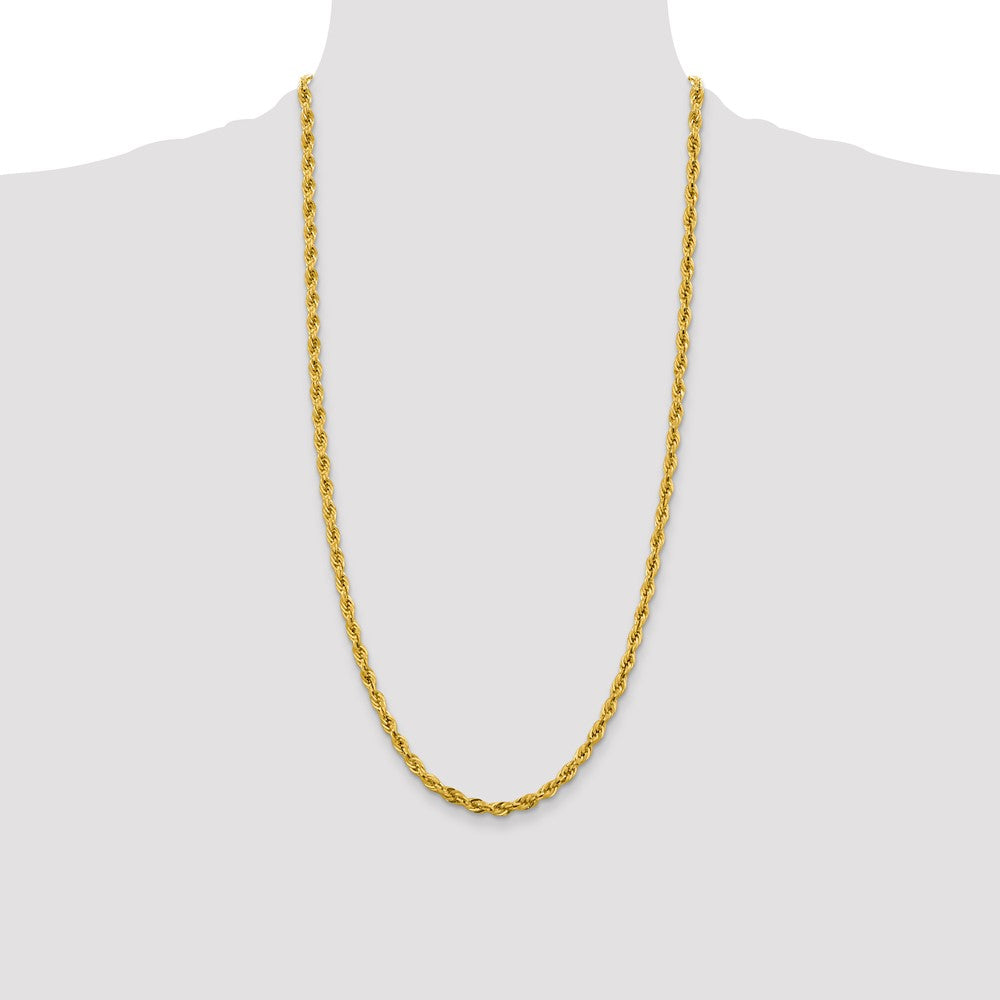 14K 28 inch 4.25mm Semi Solid Rope with Lobster Clasp Chain