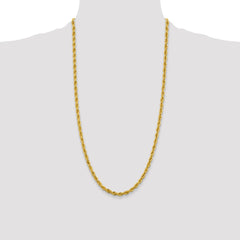 14K 28 inch 4.25mm Semi Solid Rope with Lobster Clasp Chain