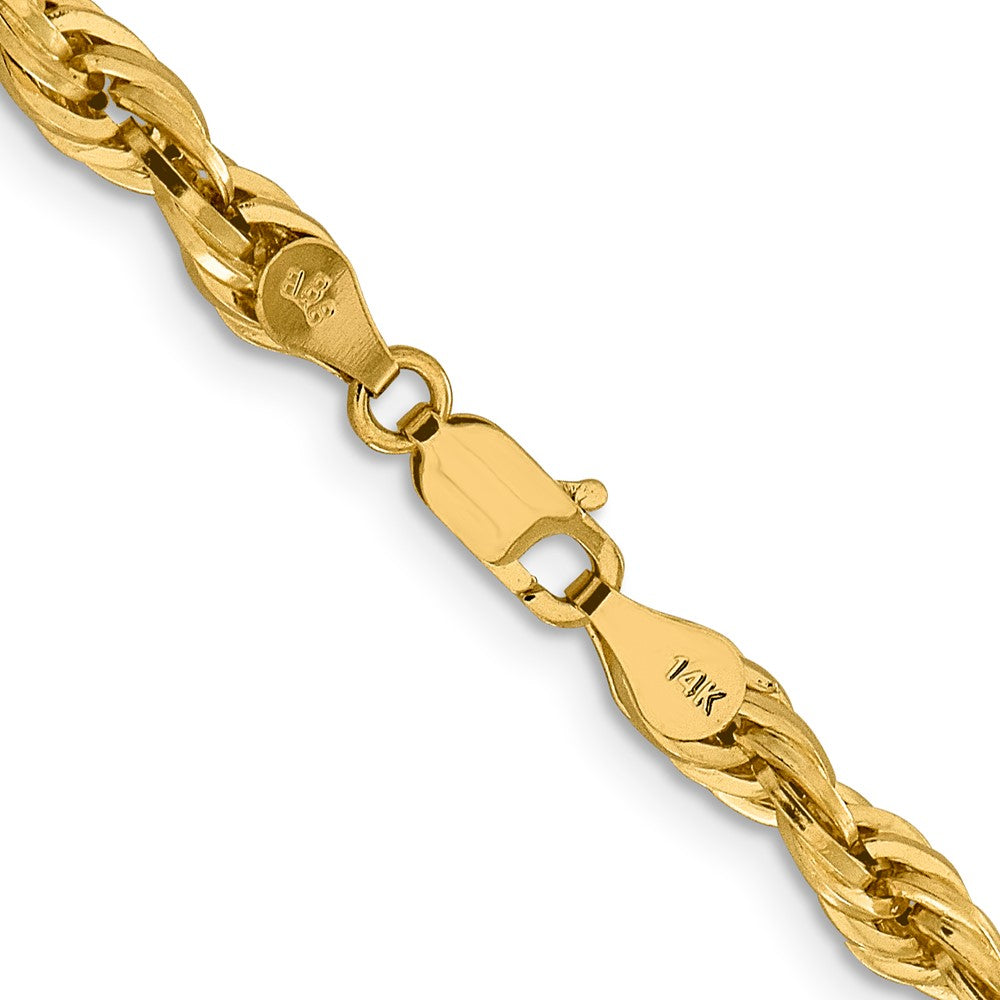 14K 26 inch 4.75mm Semi Solid Rope with Lobster Clasp Chain