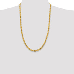 14K 26 inch 5.4mm Semi Solid Rope with Lobster Clasp Chain