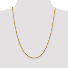14K 24 inch 2.75mm Semi-Solid Wheat with Lobster Clasp Chain