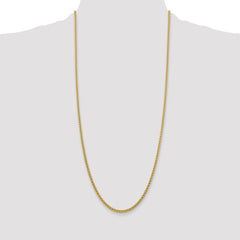 14K 30 inch 2.75mm Semi-Solid Wheat with Lobster Clasp Chain