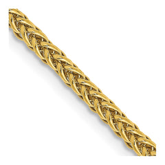 14K 24 inch 2.35mm Semi-Solid 3-Wire Wheat with Lobster Clasp Chain