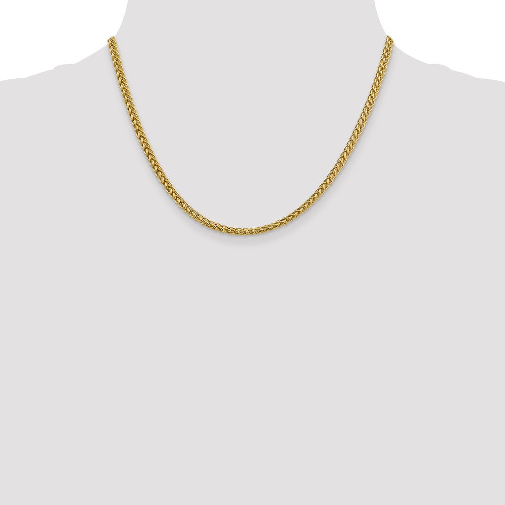 14K 16 inch 4.3mm Semi-Solid 3-Wire Wheat with Lobster Clasp Chain