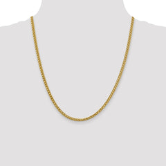 14K 20 inch 4.3mm Semi-Solid 3-Wire Wheat with Lobster Clasp Chain