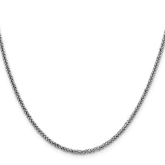 14K White Gold 24 inch 2.35mm Semi-Solid 3-Wire Wheat with Lobster Clasp Chain