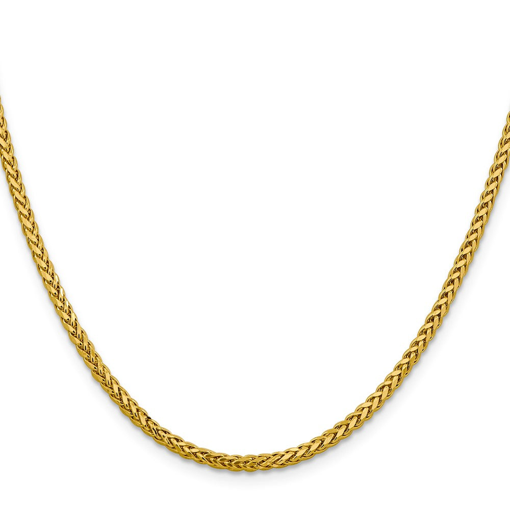 14K 18 inch 2.5mm Semi-Solid Diamond-cut Wheat with Lobster Clasp Chain