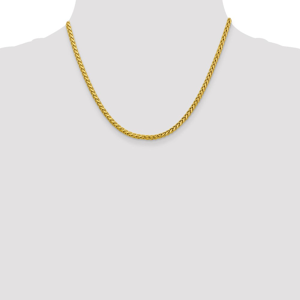 14K 18 inch 3.1mm Semi-Solid Diamond-cut Wheat with Lobster Clasp Chain