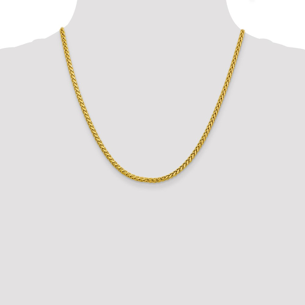 14K 20 inch 3.1mm Semi-Solid Diamond-cut Wheat with Lobster Clasp Chain