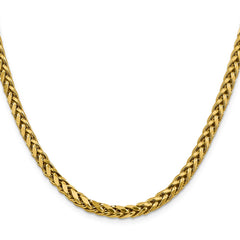 14K 20 inch 5mm Semi-Solid Diamond-cut Wheat with Lobster Clasp Chain