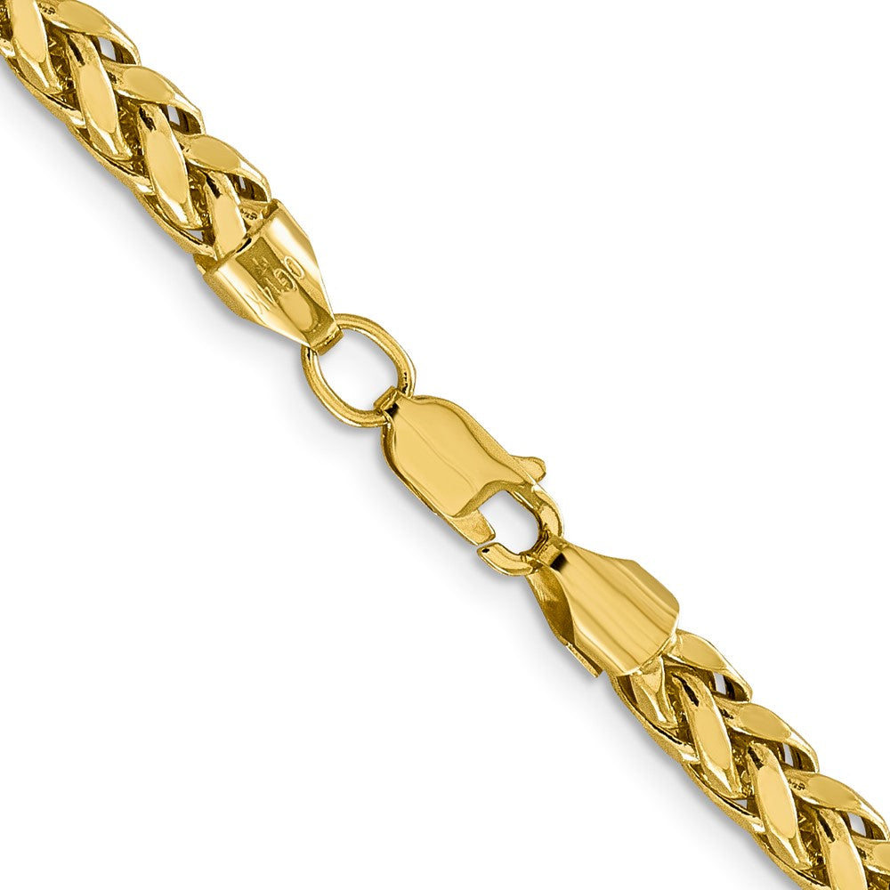 14K 22 inch 5mm Semi-Solid Diamond-cut Wheat with Lobster Clasp Chain