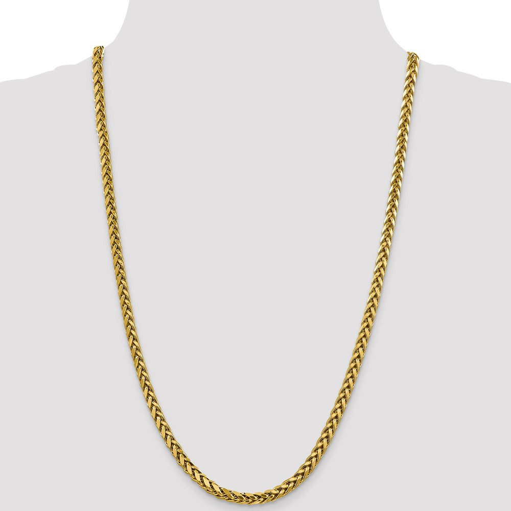 14K 26 inch 5mm Semi-Solid Diamond-cut Wheat with Lobster Clasp Chain