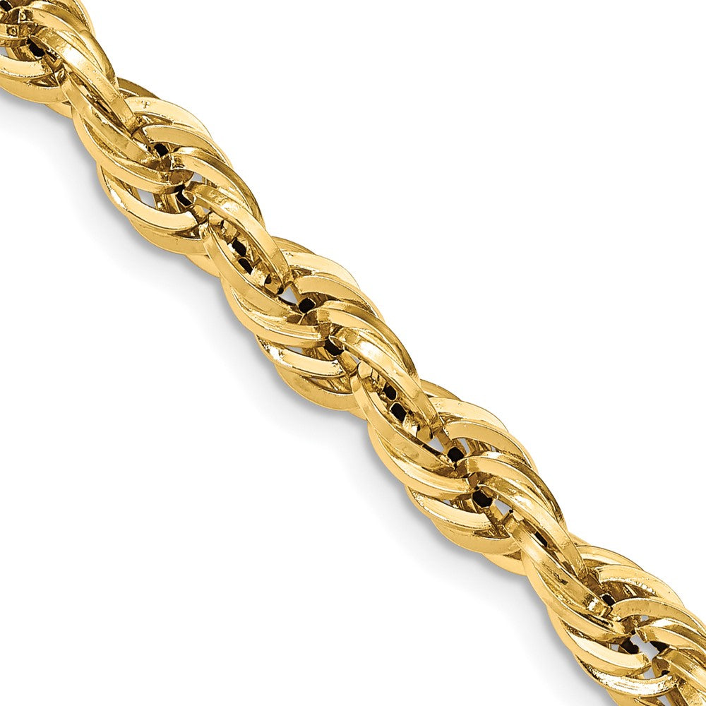14K 24 inch 7mm Semi Solid Rope with Lobster Clasp Chain