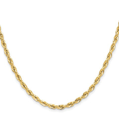 14ky 3.5mm Semi-Solid Rope Chain - 5