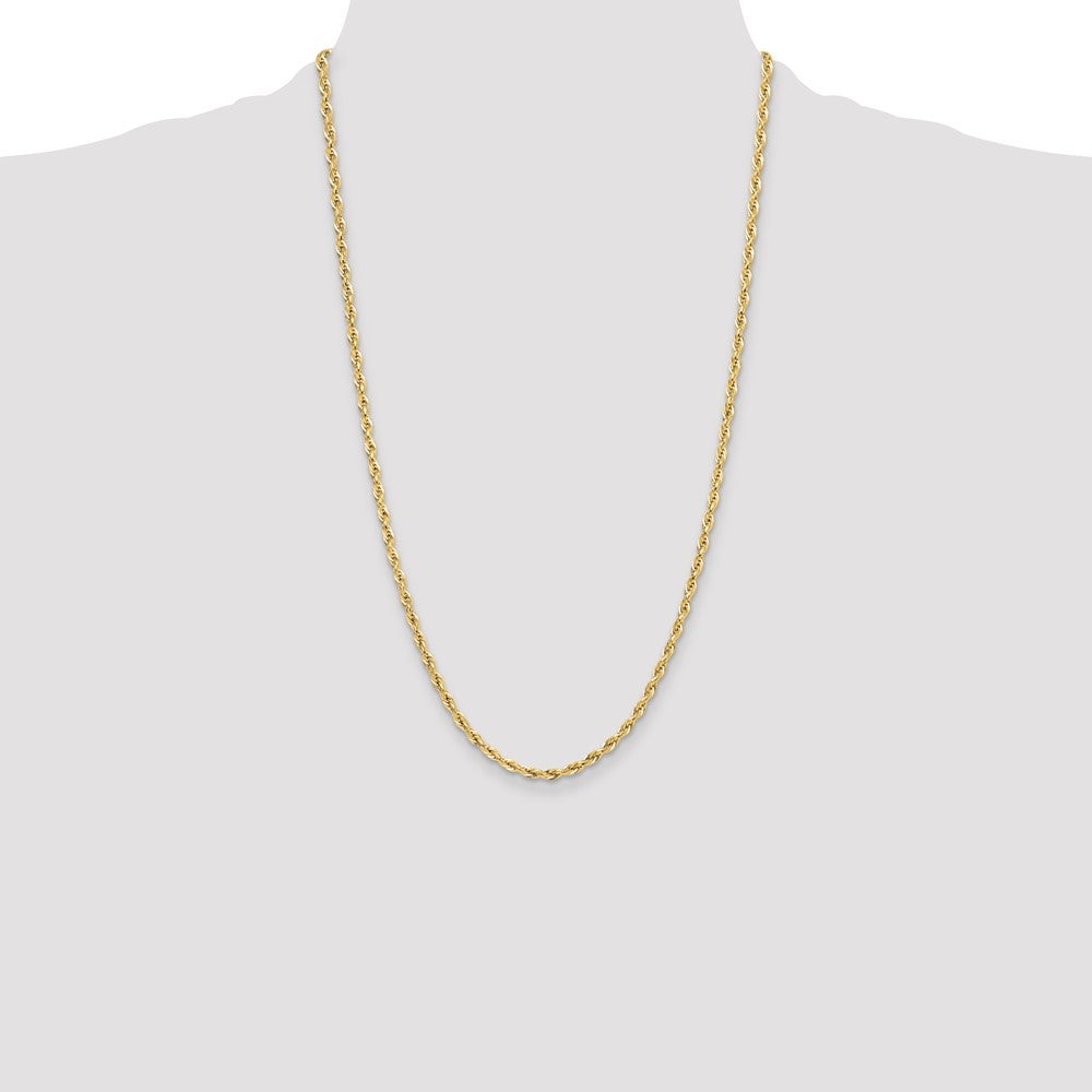 14ky 3.5mm Semi-Solid Rope Chain - 3