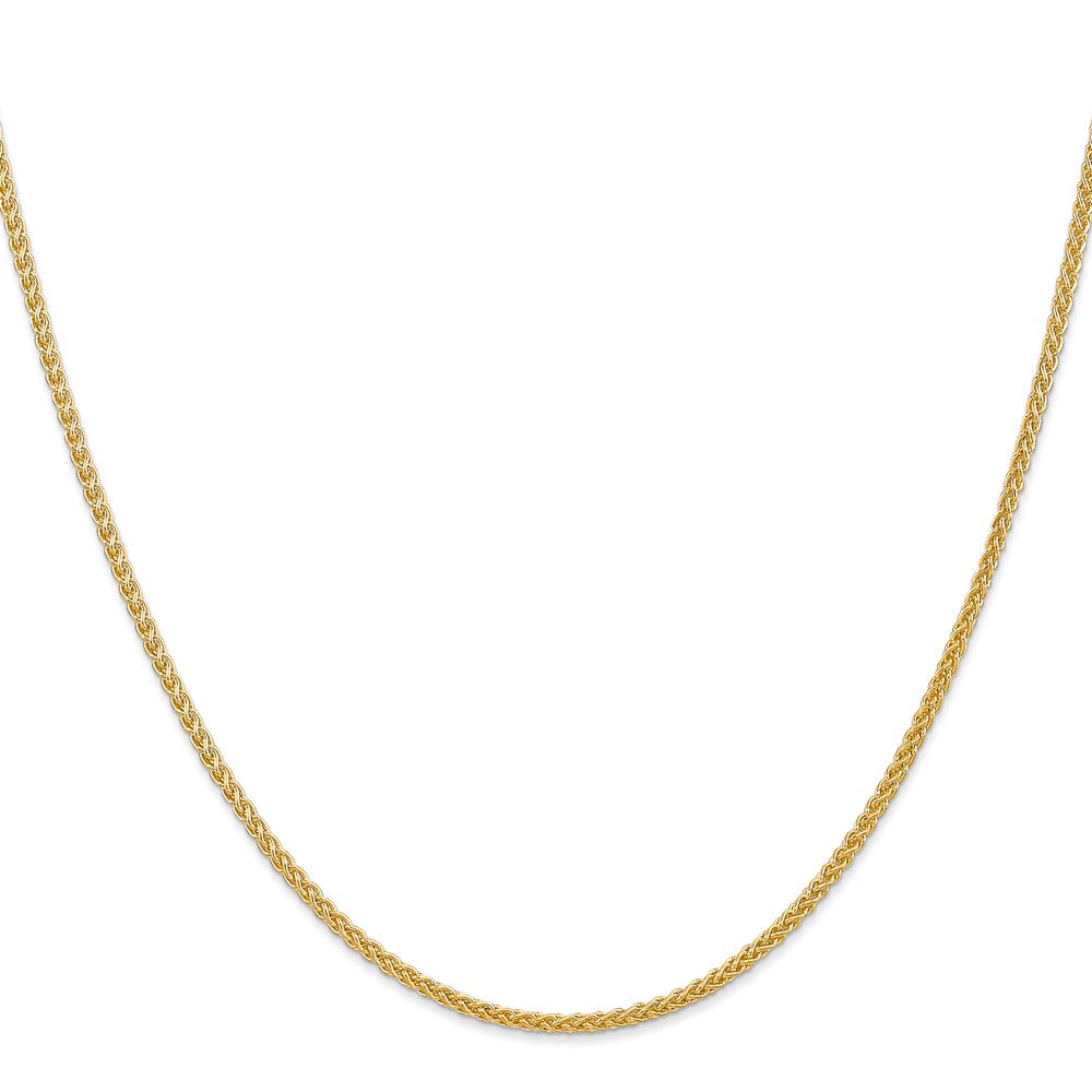 14K 16 inch 2mm Semi-Solid Wheat with Lobster Clasp Chain