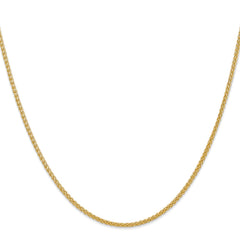 14K 30 inch 2mm Semi-Solid Wheat with Lobster Clasp Chain