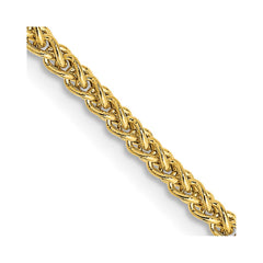 14K 22 inch 2mm Semi-Solid Wheat with Lobster Clasp Chain