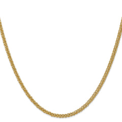 14K 16 inch 2.6mm Semi-Solid 3-Wire Wheat with Lobster Clasp Chain