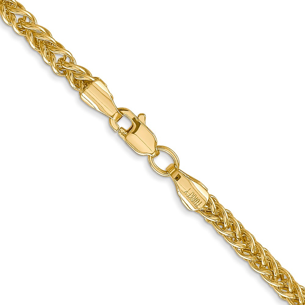 14K 20 inch 2.6mm Semi-Solid 3-Wire Wheat with Lobster Clasp Chain