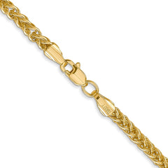 14K 24 inch 2.6mm Semi-Solid 3-Wire Wheat with Lobster Clasp Chain