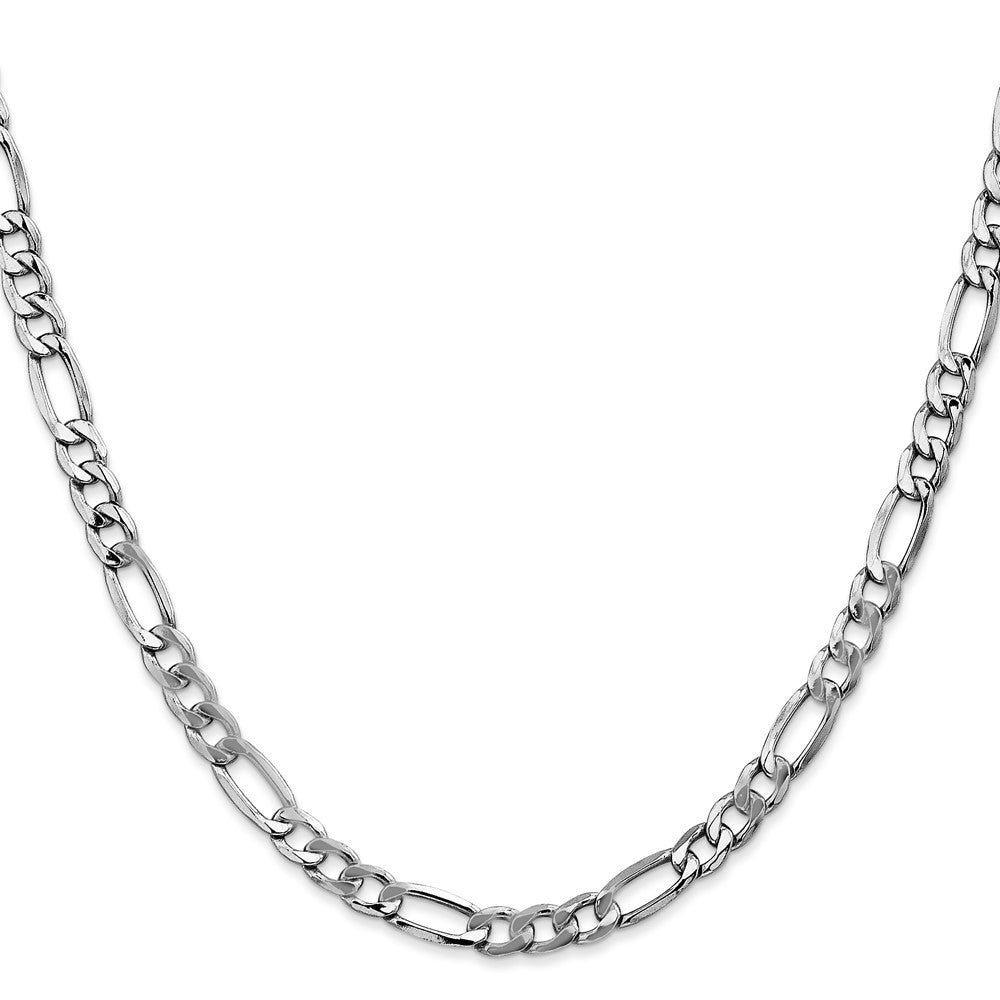 14K White Gold 16 inch 5.75mm Semi-Solid Figaro with Lobster Clasp Chain