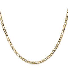 14K 20 inch 3.5mm Semi-Solid Figaro with Lobster Clasp Chain