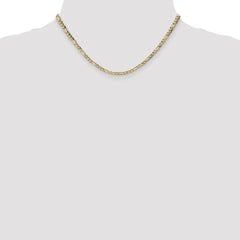 14K 16 inch 3.5mm Semi-Solid Figaro with Lobster Clasp Chain