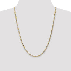 14K 24 inch 3.5mm Semi-Solid Figaro with Lobster Clasp Chain