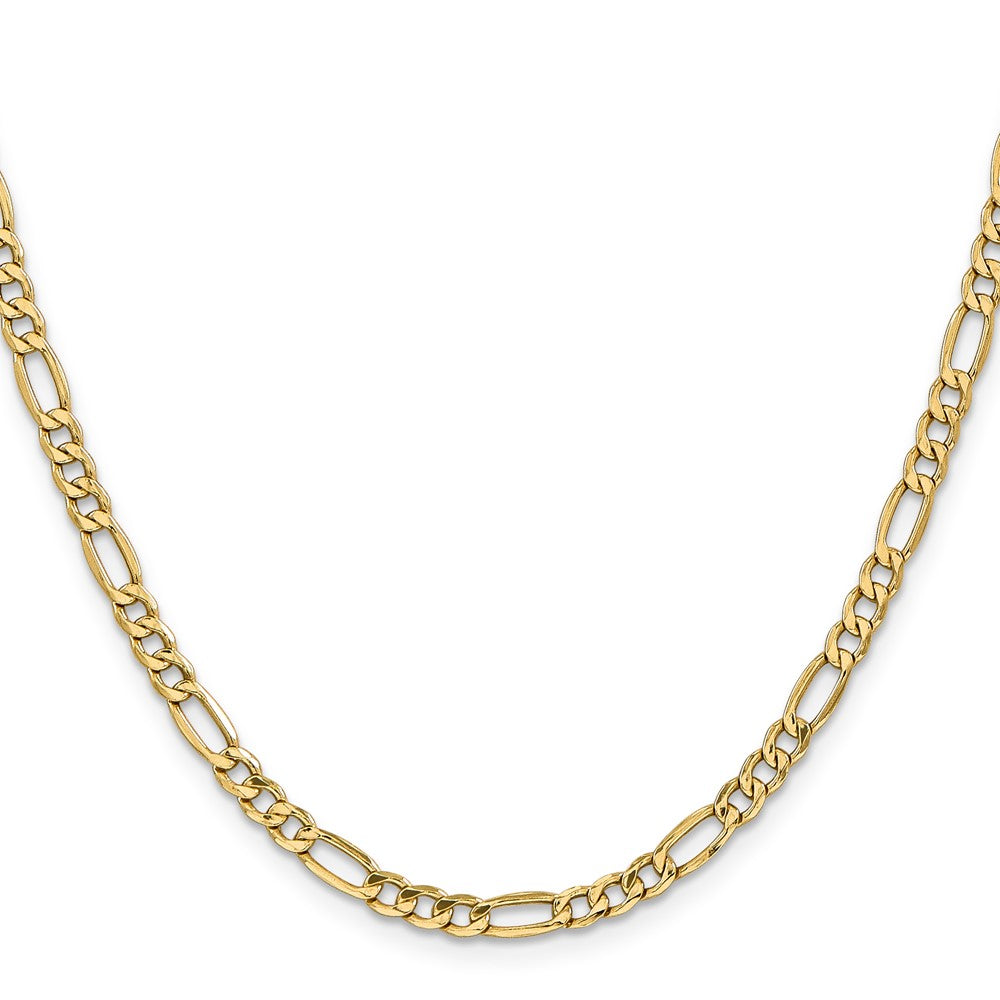 14K 24 inch 4.2mm Semi-Solid Figaro with Lobster Clasp Chain