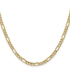 14K 22 inch 4.2mm Semi-Solid Figaro with Lobster Clasp Chain