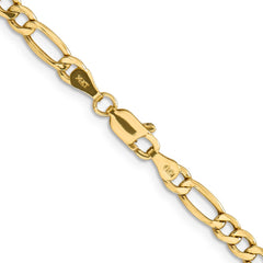 14K 26 inch 4.2mm Semi-Solid Figaro with Lobster Clasp Chain