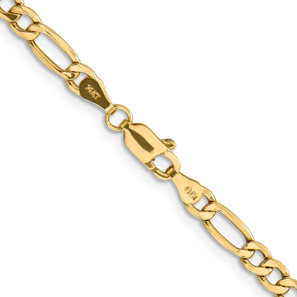 14K 24 inch 4.2mm Semi-Solid Figaro with Lobster Clasp Chain