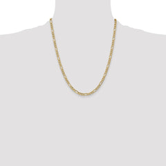 14K 22 inch 4.2mm Semi-Solid Figaro with Lobster Clasp Chain