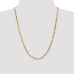 14K 24 inch 4.2mm Semi-Solid Figaro with Lobster Clasp Chain