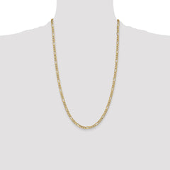 14K 26 inch 4.2mm Semi-Solid Figaro with Lobster Clasp Chain