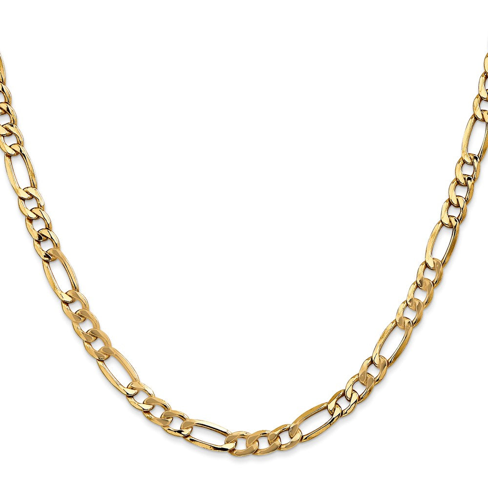 14K 16 inch 5.75mm Semi-Solid Figaro with Lobster Clasp Chain